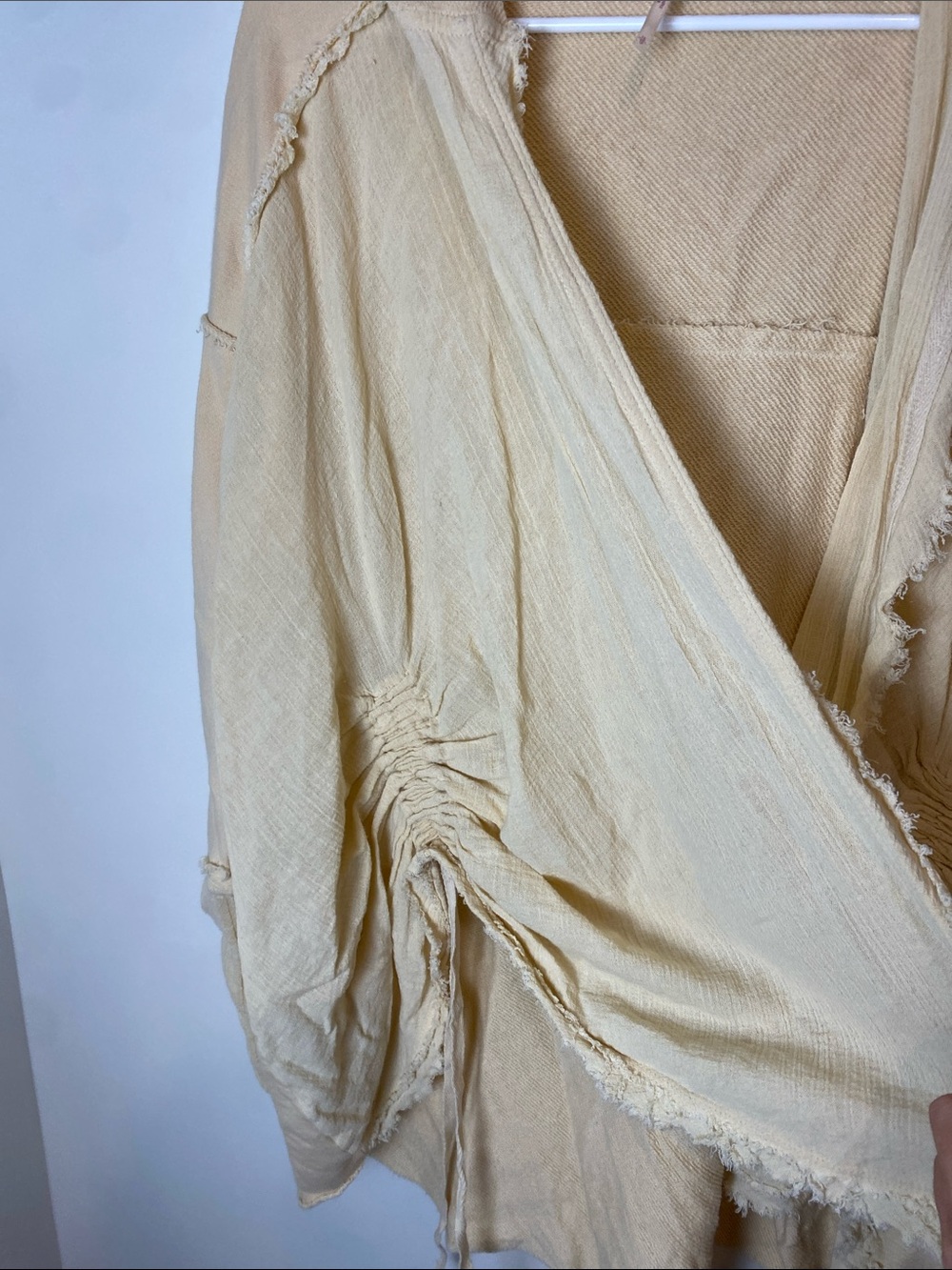 "Get Her Gauze" Drape Hooded Duster (XS) by Free People Butter Yellow - Picture 6 of 10